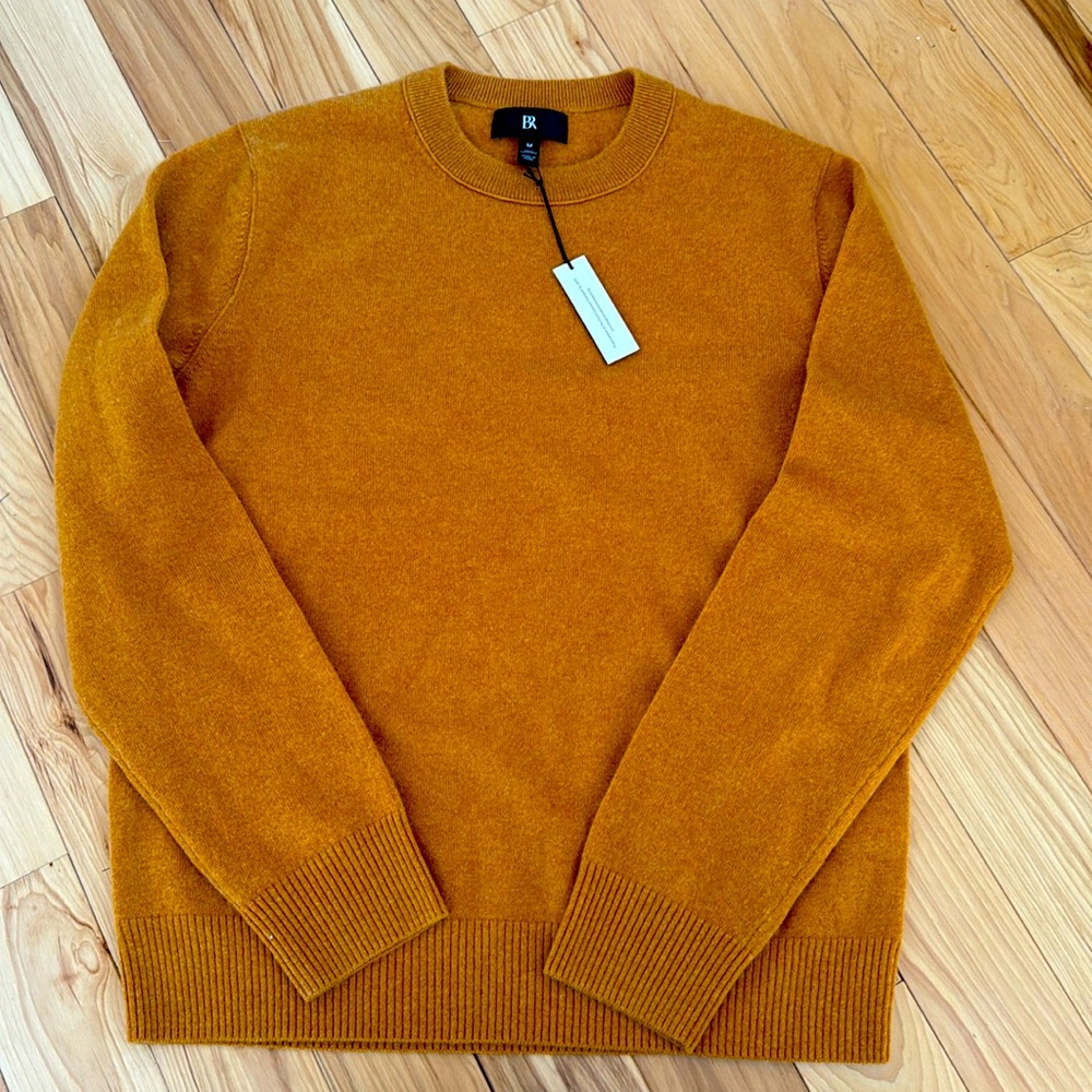 Banana Republic Alta Crew Neck Cashmere Sweater, M, Autumn Honey